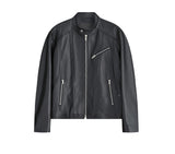 [Real Leather] Lambskin China Collar Jacket