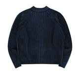 TWO TONE HEAVY KNIT ZIP UP