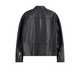 [Real Leather] Lambskin China Collar Jacket