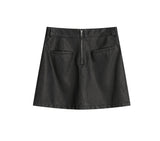 Washed Slit Leather Skirt