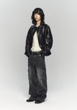 HEM BUTTON UTILITY CARGO DENIM PANTS
