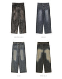 DART BRUSH WIDE DENIM PANTS