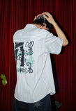 DISORDER STRIPE ZIP UP S/S SHIRT
