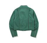 PIPING WOOL BIKER JACKET