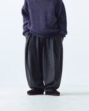 Deep Tuck Herringbone Balloon Pants