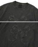 Ribbon Denim Pigment Crop TEE