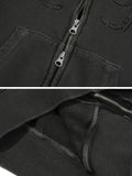 2 WAY Denim Ribbon CROP ZIPUP