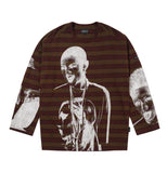 Geumone Washed Stripe Long Sleeves T-shirt