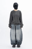 Moriah Henley Neck Dyeing Long Sleeve T-Shirt