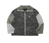 TONE VARIATION BOUCLE KNIT ZIP UP
