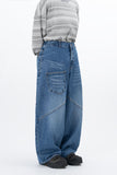 Lable Incision Line Wide Denim