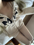 Trivin Lettering y2k Hood Zip-Up