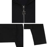 Larsen Star Waffle Hooded Zip-Up