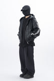 Viter Leather Track Hooded Jacket