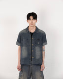 [MADE] Pocket Logo Denim Short Sleeve Shirt