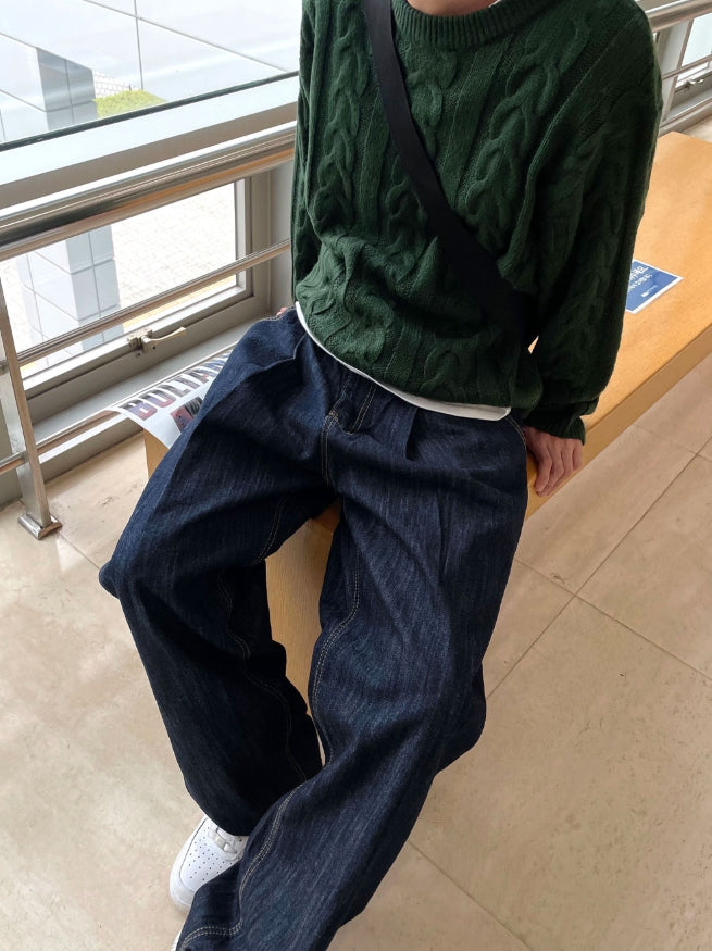 【COSYHARU】Slab Detail Semi-Wide Denim COSYHARU (コシハル) - スラブディテールセミワイドデニム