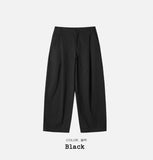 One-tuck cotton wide pants