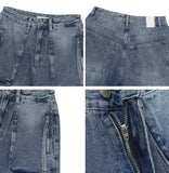 Benon Washed Cargo Strap Denim Pants