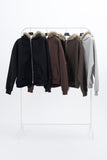 Lenore Raccoon Fur Fleece Hooded Zip-Up