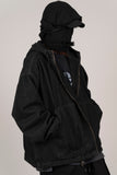 Poche denim hooded jacket