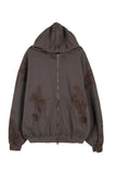 Oil smudging Hood Zip-Up