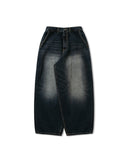 Brush Washed Denim Wide Pants