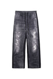 Fake Denim Printing Pants