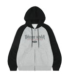 Vintage Raglan Hood Zip-Up