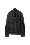Coated Damage Black Denim Jacket