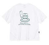 Humming Kettle Embroidery CROP Short Sleeve Tee