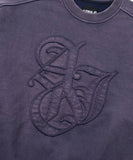 Sporty Logo Applique Washed Sweatshirt