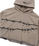 Barbed Wire Cropped Hoodie