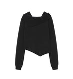 Oblique line button knit