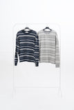 Phrase Stripe Knit Long Sleeve T-Shirt