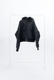 Tenny Fur Hooded Crop Jacket