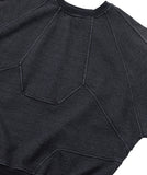 Paneled Denim Sweatshirt