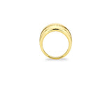 Champagne Full Moon Silver Wide Ring