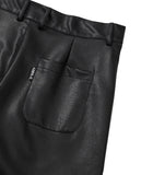 Vegan Leather Curved Pants