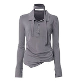 Asymmetrical Draped Shirt