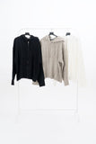 Parady Punching Damage Hooded Knit Zip-Up