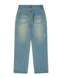 EMB SPLATTER DENIM PANT