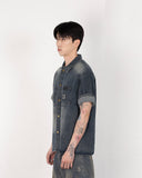 [MADE] Pocket Logo Denim Short Sleeve Shirt