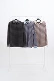 Juk Collar Stripe Pigment Long Sleeve T-Shirt