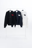 WITH LOVE Boucle Embroidery Hood zip-up