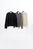 Iber Damage Knit Hooded Full Zip-Up