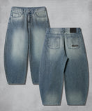 Stamp Pocket Balloon Wide Denim Pants