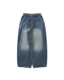 Brush Washed Denim Wide Pants