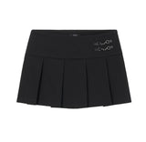 [mnem] chain pleats mini skirt