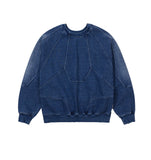 Paneled Denim Sweatshirt