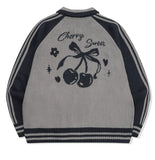 [2-WAY] Sweet Cherry Knit Zip-Up